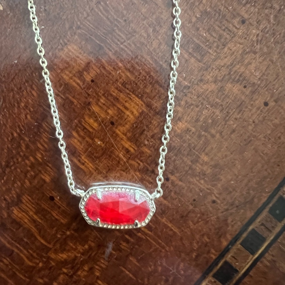 Kendra Scott Gold Necklace with Red Stone - Picture 3 of 3